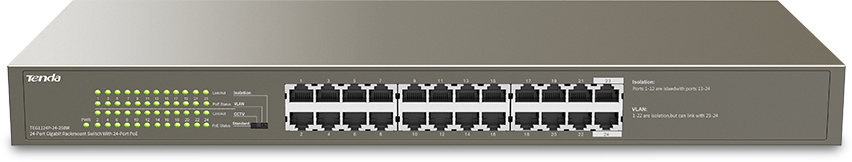 Tenda TEG1124P-24-250W   1000M&PoE 24-Port Gigabit Ethernet Switch with 24-Port PoE