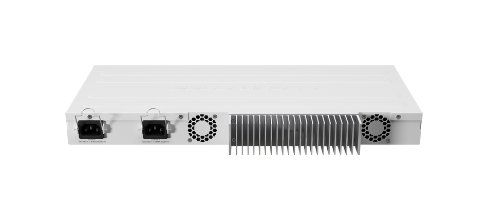 Mikrotik Cloud Core Router 2004-1G-12S+2XS with Annapurna Alpine AL32400 CPU (4-cores, 1.7GHz per core), 4GB RAM, 1x GLAN, 12x 10G SFP+ cages, 2x 25G SFP28 cages, RouterOS L6, 1U rackmount case, Dual PSU.