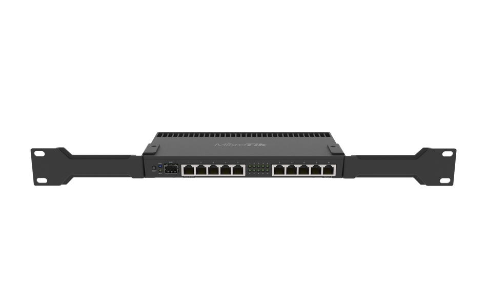 Mikrotik RouterBOARD 4011iGS+ with Annapurna Alpine AL21400 Cortex A15 CPU, 1GB RAM, 10x Gbit LAN, 1x SFP+ port, RouterOS L5, desktop case, rackmount ears, PSU.