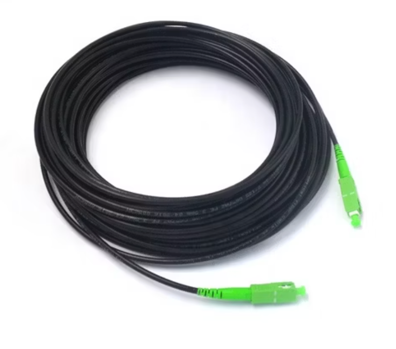 XCOMFIBER - 3mm round preconnectorized cable LSZH black jacket, with 2pc SC/APC connector, SM G.657.A1, Large: 10 meters