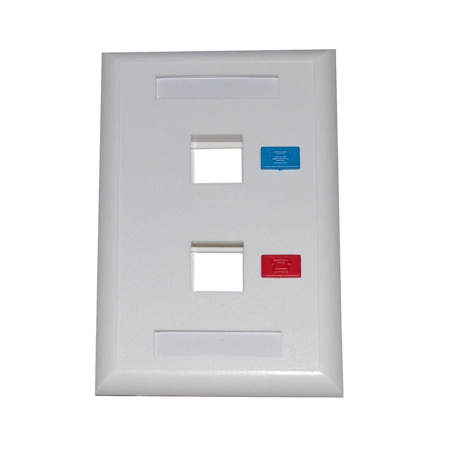 Newlink Wall Plate 2-port Single Snap White